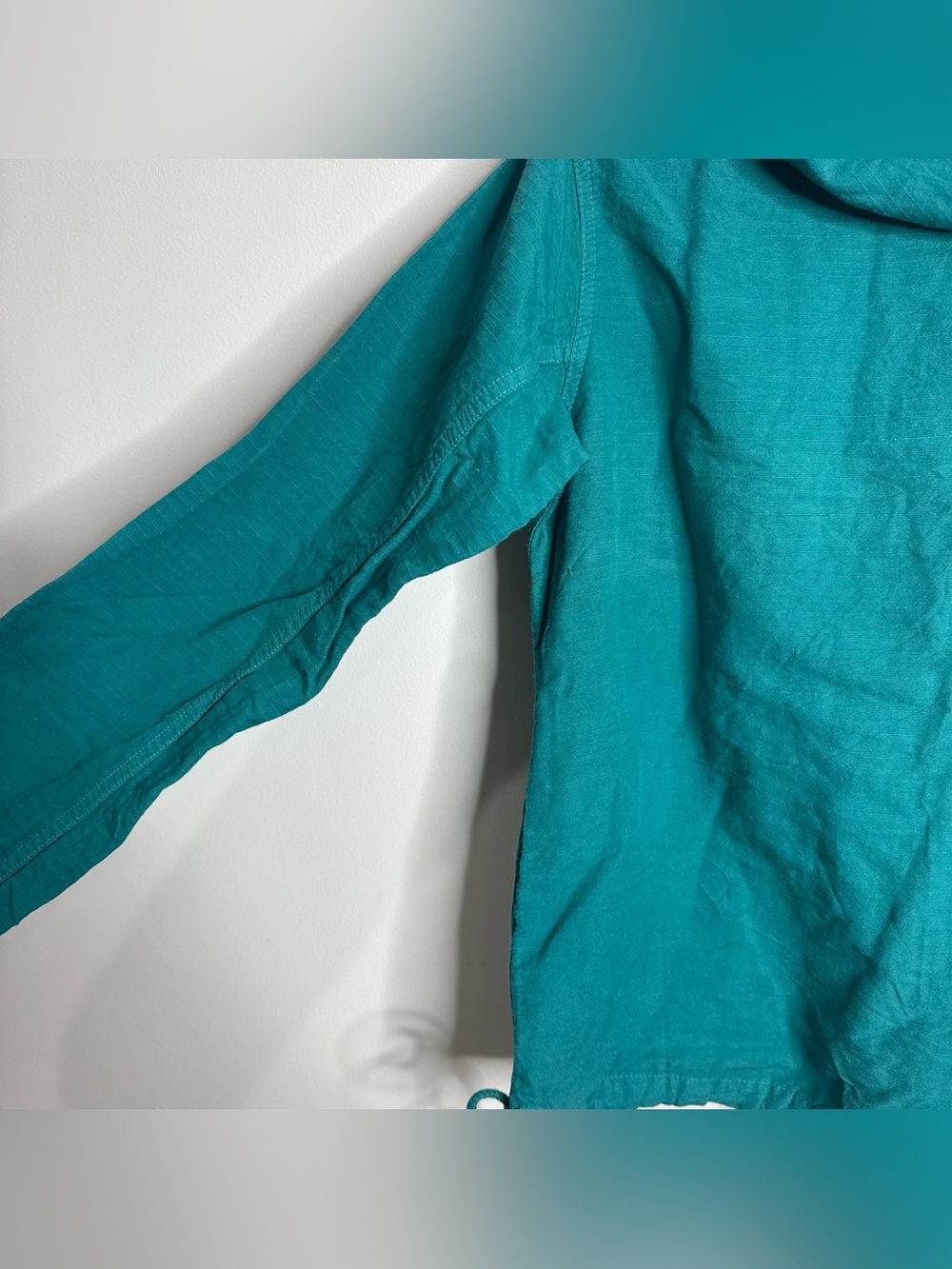 Jungmaven Shoreline Anorak Teal Hooded Jacket Hemp Cotton Unisex Size XS - Picture 8 of 10